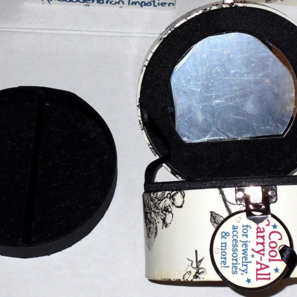 Vintage Travel Carry-All Mirror Jewelry Case Box
